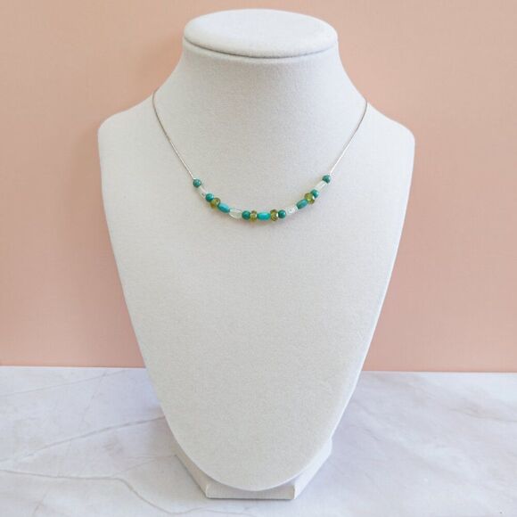 Carolyn Pollack Relios Green Turquoise, Prehnite & Peridot Sterling Necklace - Picture 2 of 9